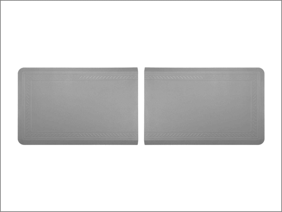 anti fatigue comfort mats in grey by weathertech with bordered finish