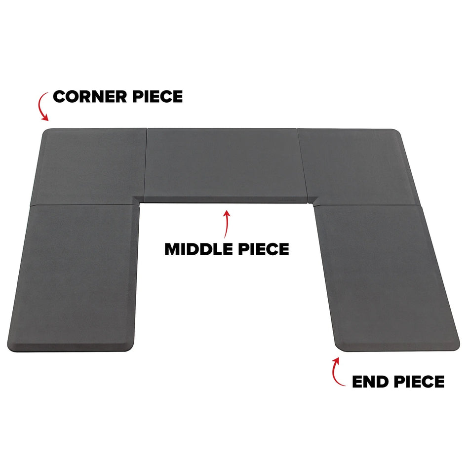 Tapis d'extrémité anti-fatigue 0,61m x 0,91m (Qté 2) ; Fibre de carbone | Noir